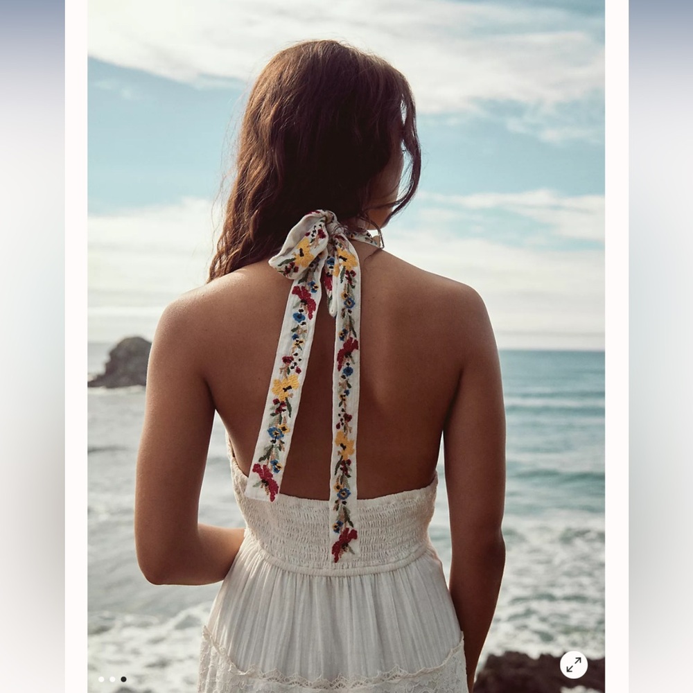 Free People Keila Embroidered Lace Vintage Midi Dress - Picture 3 of 8